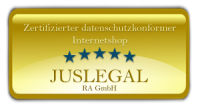JusLegal Goldplakette_zertifizierter datenschutzkonformer Internetshop_300